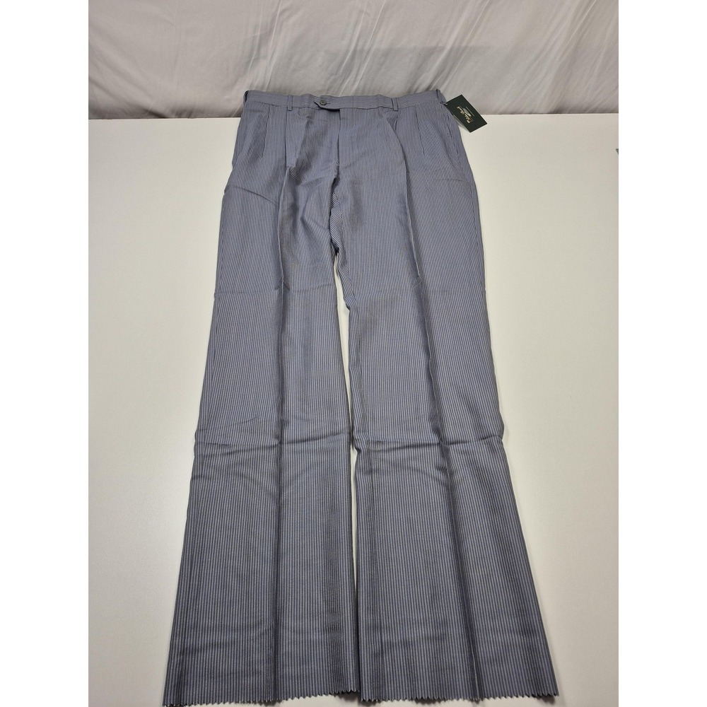 Palm Beach Dress Pants Mens 42x36 Blue Wool Pleated Classic Unhemmed NWT